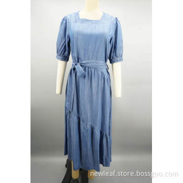 Ladies Dress with Selffabric Belt